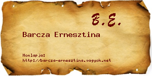 Barcza Ernesztina névjegykártya